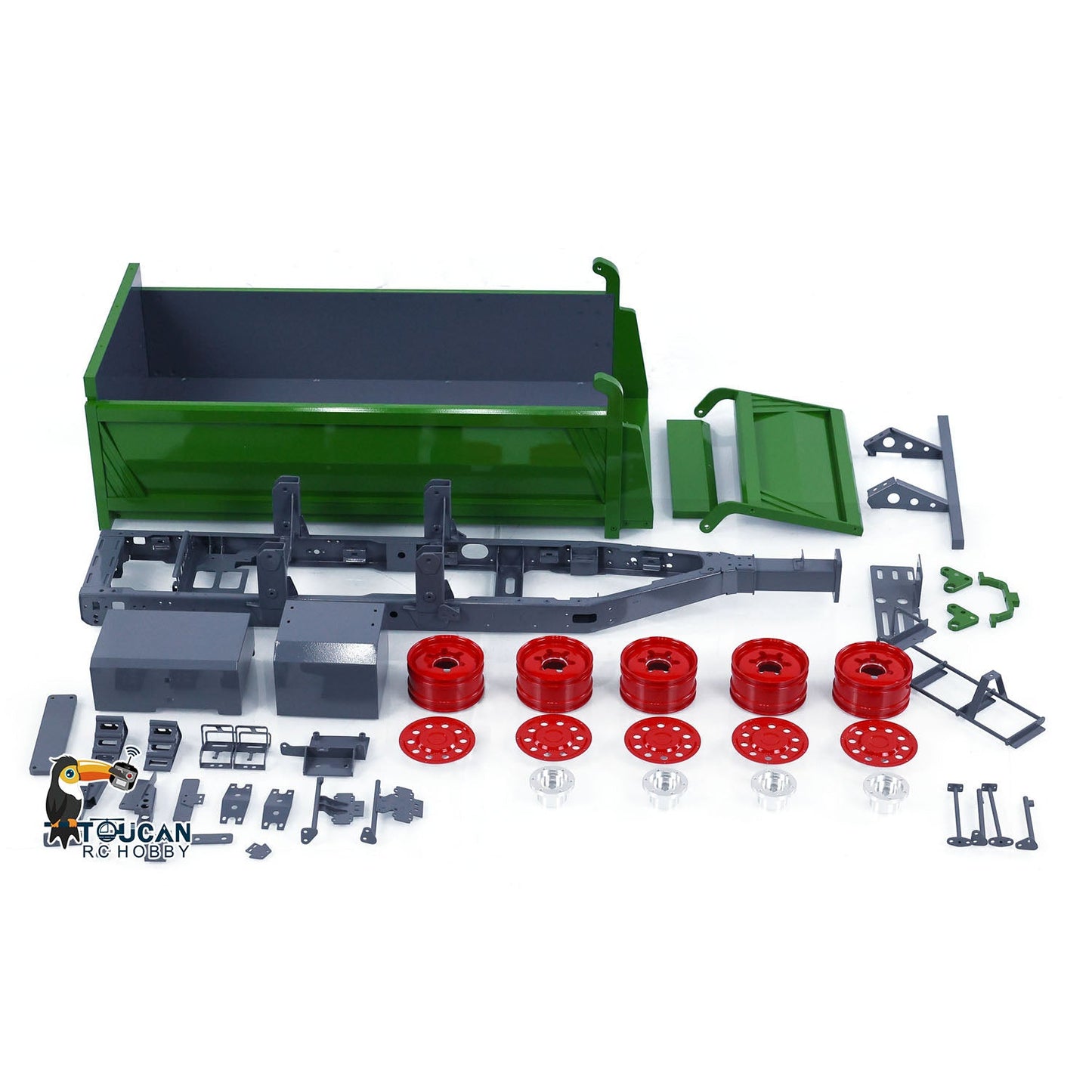 LESU Metal 1/14 2-Axle RC Hydraulic Equipment Radio Controlled Self-dumping Simulation Full Trailer Painted DIY Models