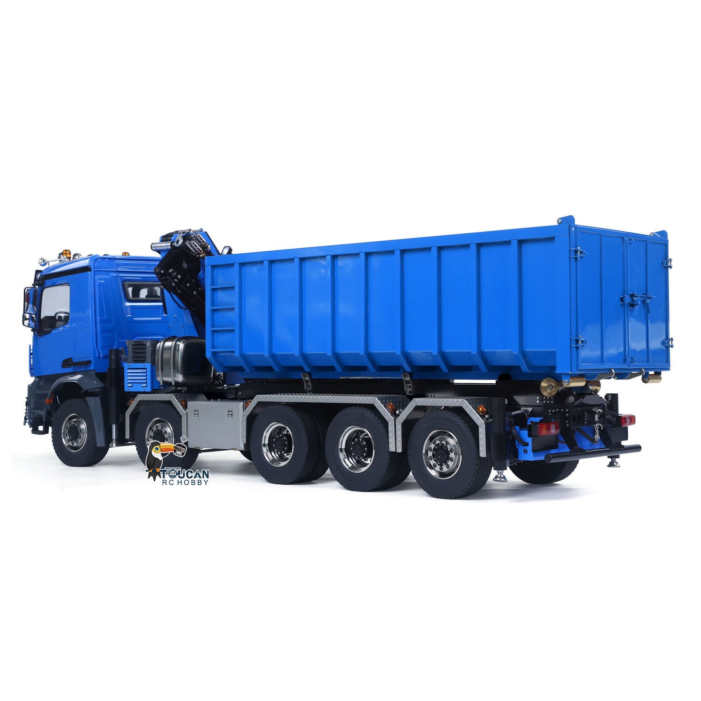 Metal 1/14 Hydraulic RC Dumper Car 10x10 Radio Control Full Dump Crane Trucks with High Bucket 830x190x290mm ESC Servo Motor