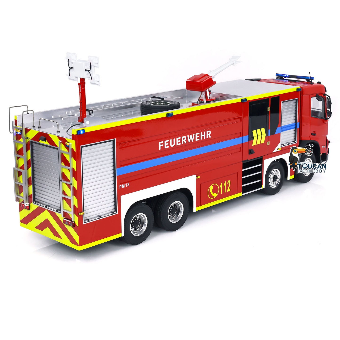 1/14 Remote Control Fire Truck 8x4 RC Fire Fighting Vehicles Model Lights Sounds