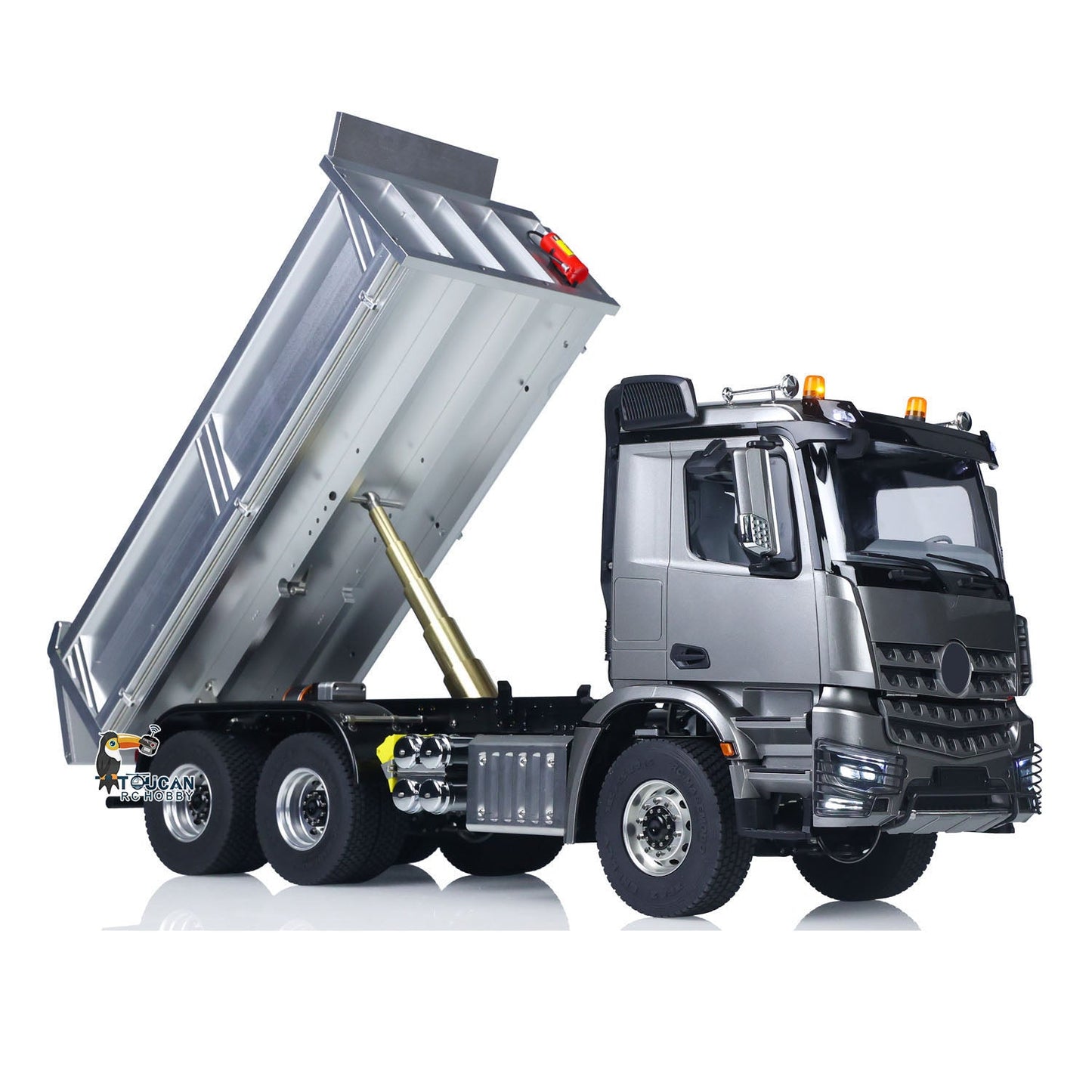 2Speed 3348 Metal Chassis 1/14 RTR RC Hydraulic Dumper Remote Control Tipper Model NO Lock Differential Axle Light Sound Battery