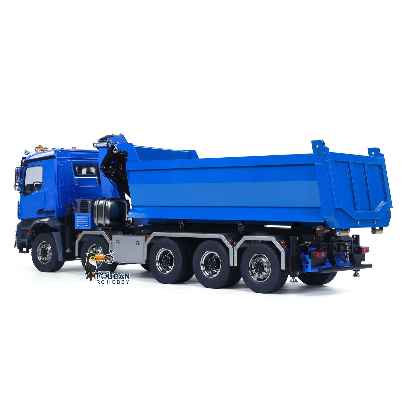 1/14 10x10 RC Hydraulic Equipment Crane Remote Control Dumper Truck Full Dump Car Model with U-shaped High Bucket 3-speed Gearbox