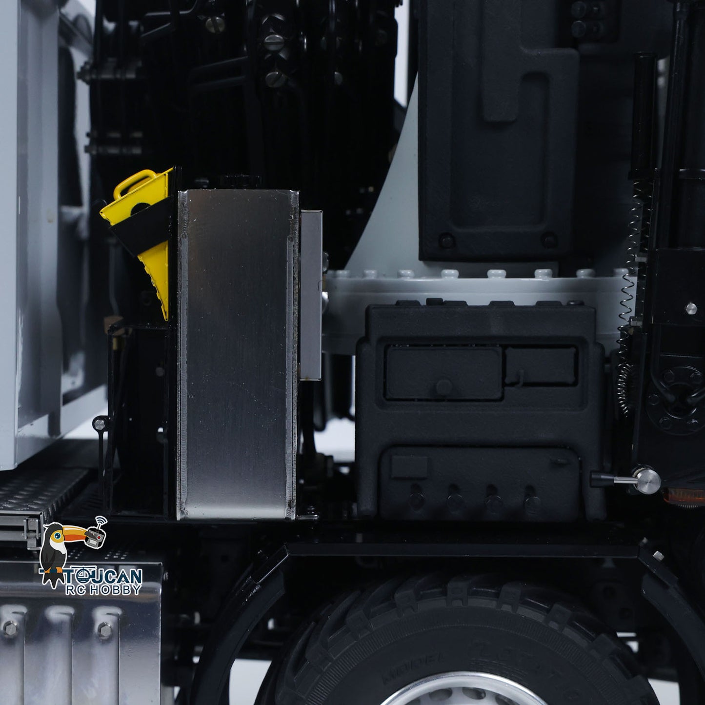 4151 AK Metal 1/14 RC Tractor Truck with Hydraulic Crane Fly Jib Arm Bucket 6*6 Remote Control Farm Car 3Speed Model Lorry Sound