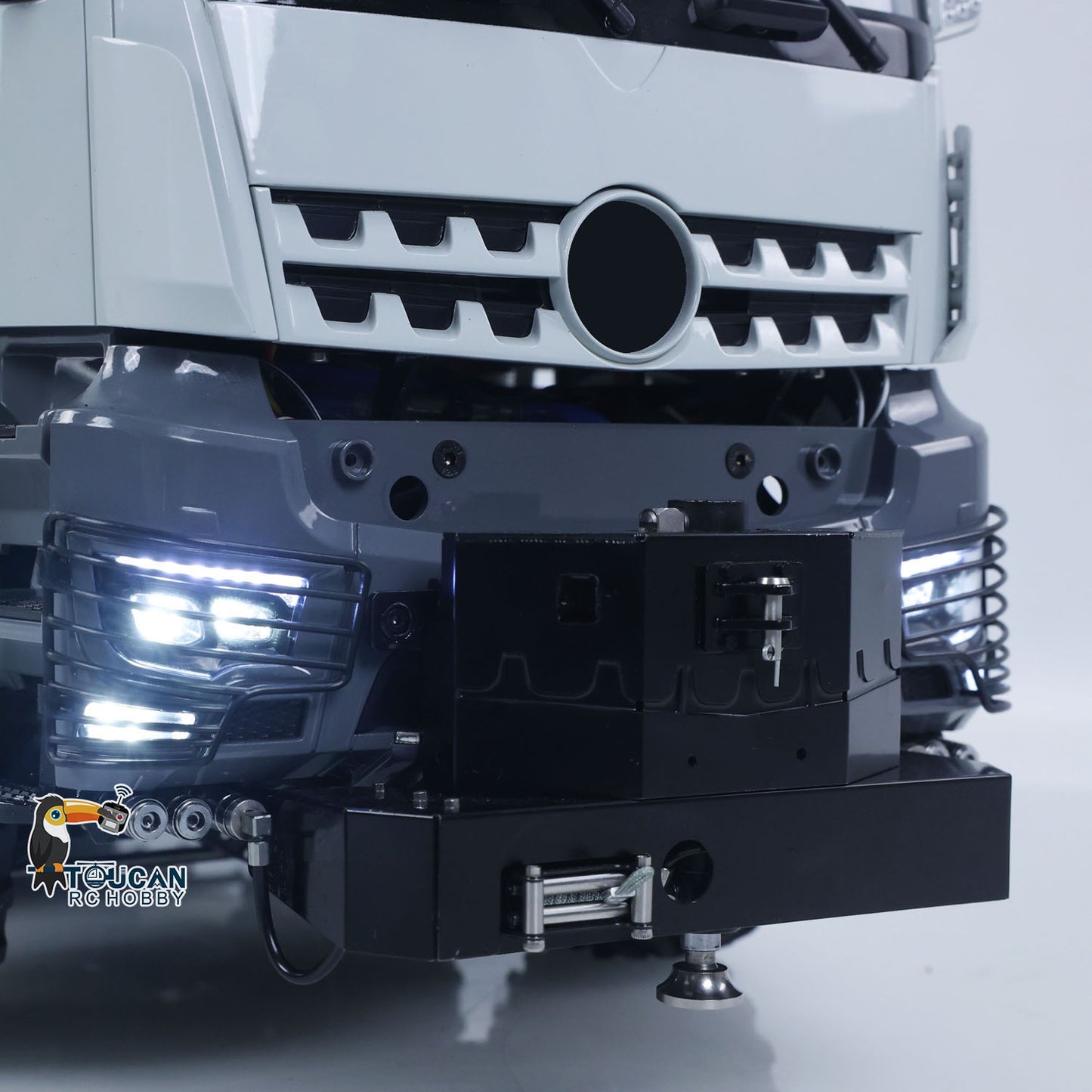 4151 AK Metal 1/14 RC Tractor Truck with Hydraulic Crane Fly Jib Arm Bucket 6*6 Remote Control Farm Car 3Speed Model Lorry Sound