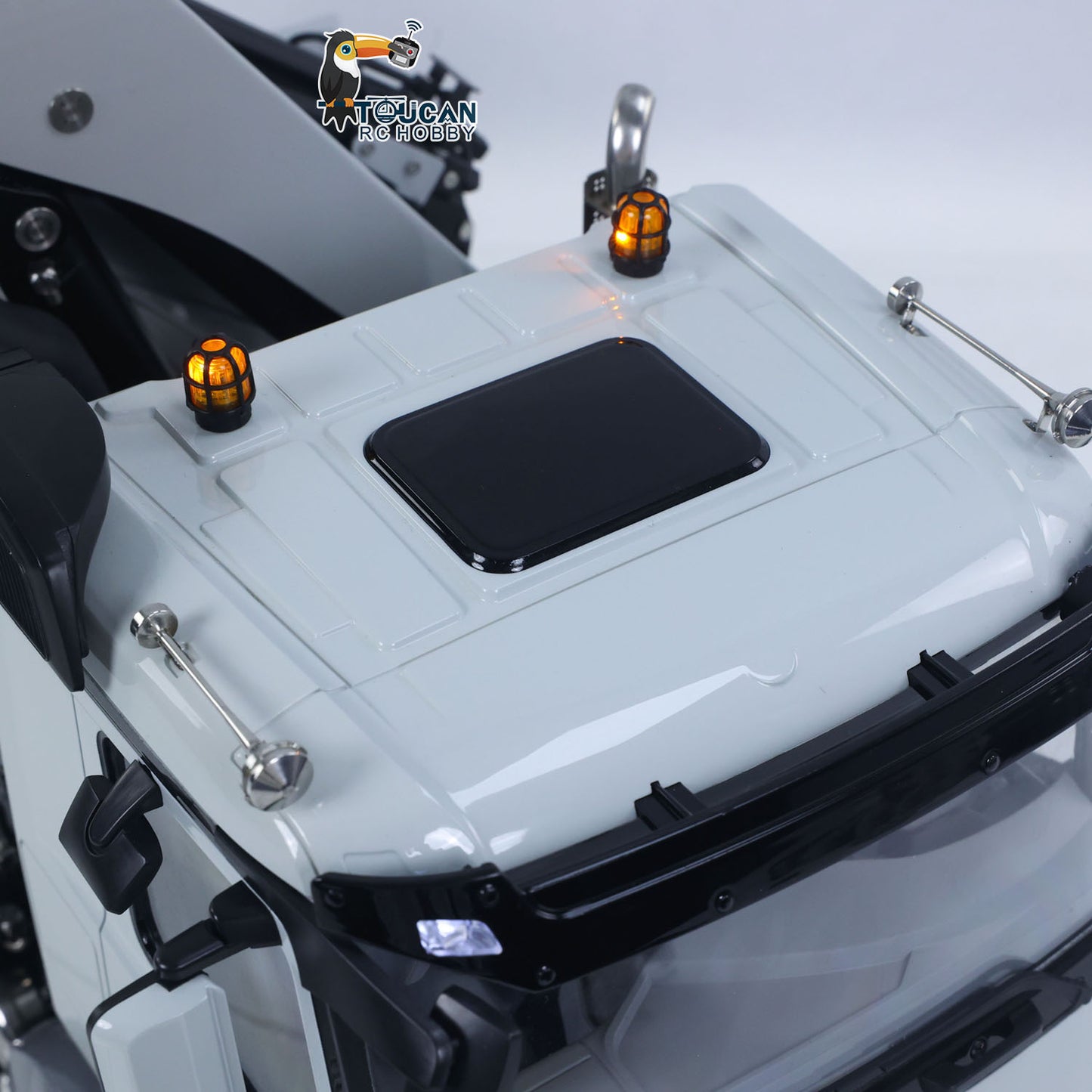 4151 AK Metal 1/14 RC Tractor Truck with Hydraulic Crane Fly Jib Arm Bucket 6*6 Remote Control Farm Car 3Speed Model Lorry Sound