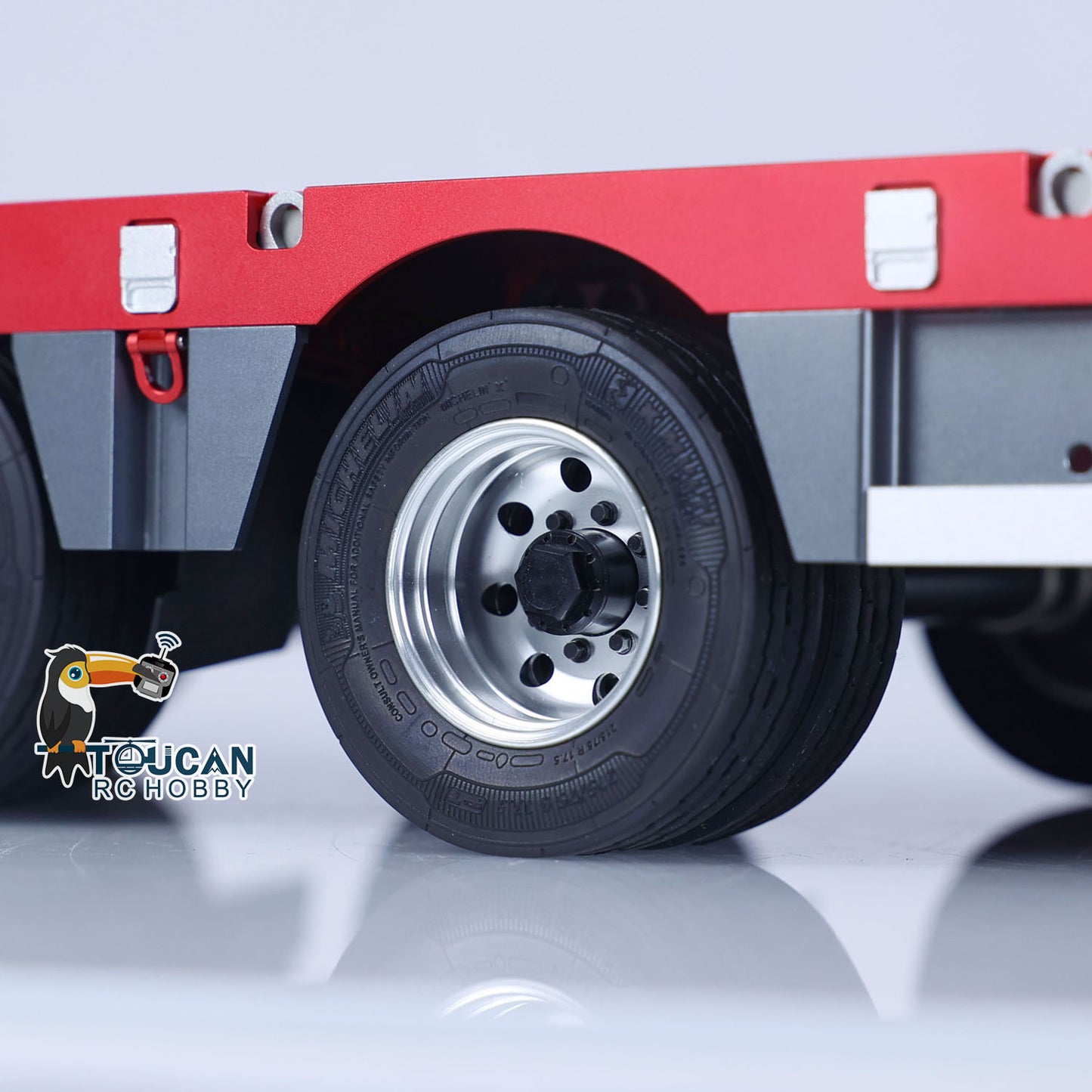 1/14 3 Axles Gooseneck Trailer Metal CNC Trailers for RC Tractor Truck Remote Controlled Cars Simulation Model Servo UBEC