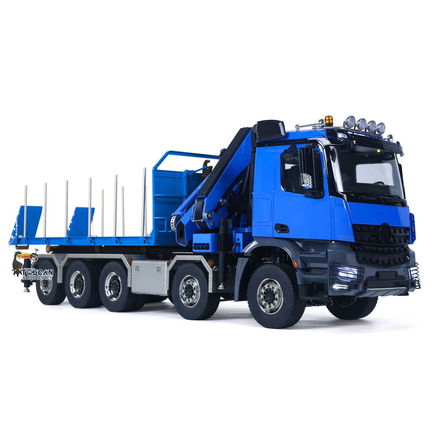1/14 10x10 RC Flatbed Timber Car Hydraulic Metal Radio Control Crane Truck Model with Timber Flatbed 830x190x290mm