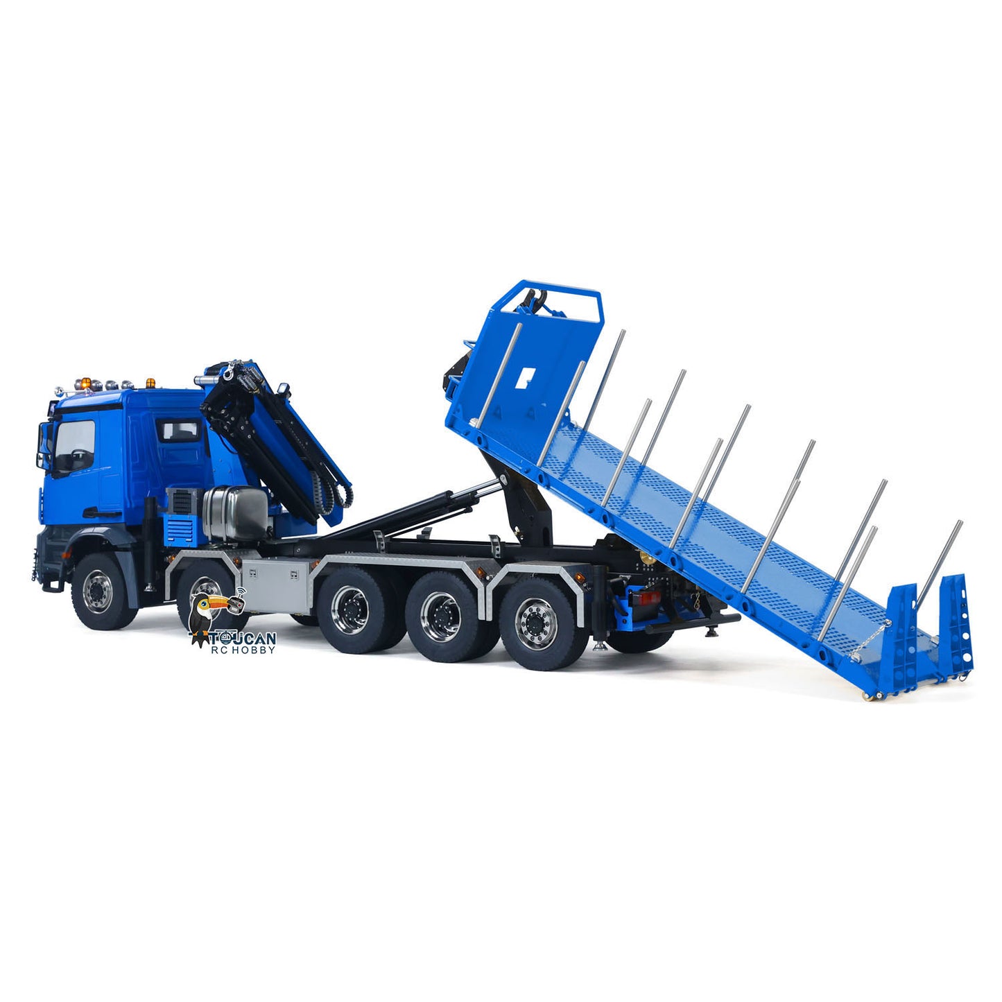 1/14 10x10 RC Flatbed Timber Car Hydraulic Metal Radio Control Crane Truck Model with Timber Flatbed 830x190x290mm
