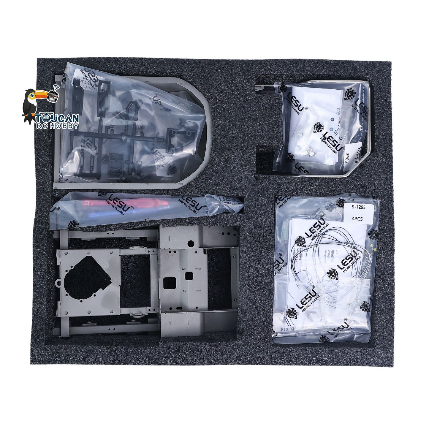 1/14 Hydraulic Remote Control Tracked Dumper KC300HR-5 Unpainted/Painted KIT LESU Metal RC Tipper Model Light System No Battery