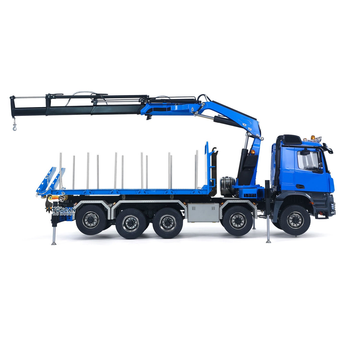 1/14 10x10 RC Flatbed Timber Car Hydraulic Metal Radio Control Crane Truck Model with Timber Flatbed 830x190x290mm