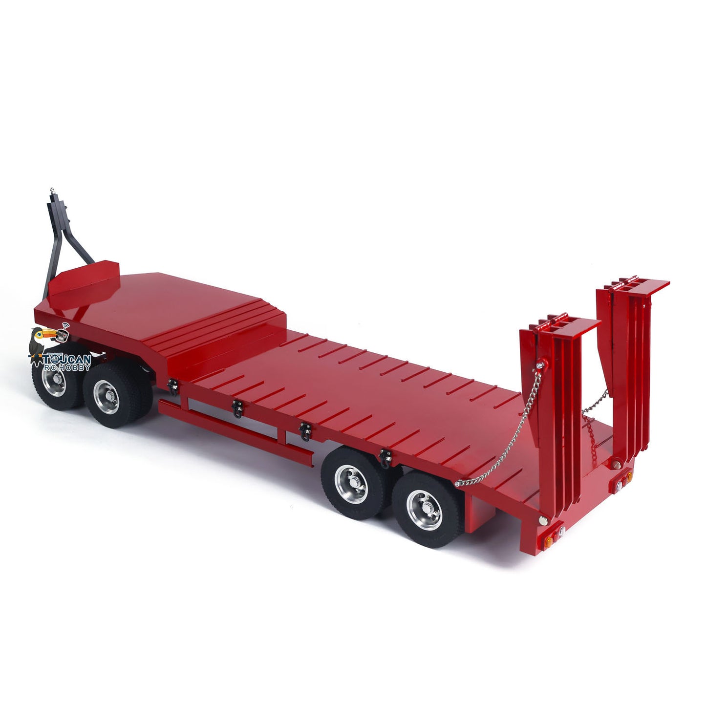 Metal 4-axle Full Trailer for 1/14 RC Tractor Truck Remote Control Car Simulation Hobby Model DIY Electric Tail-board