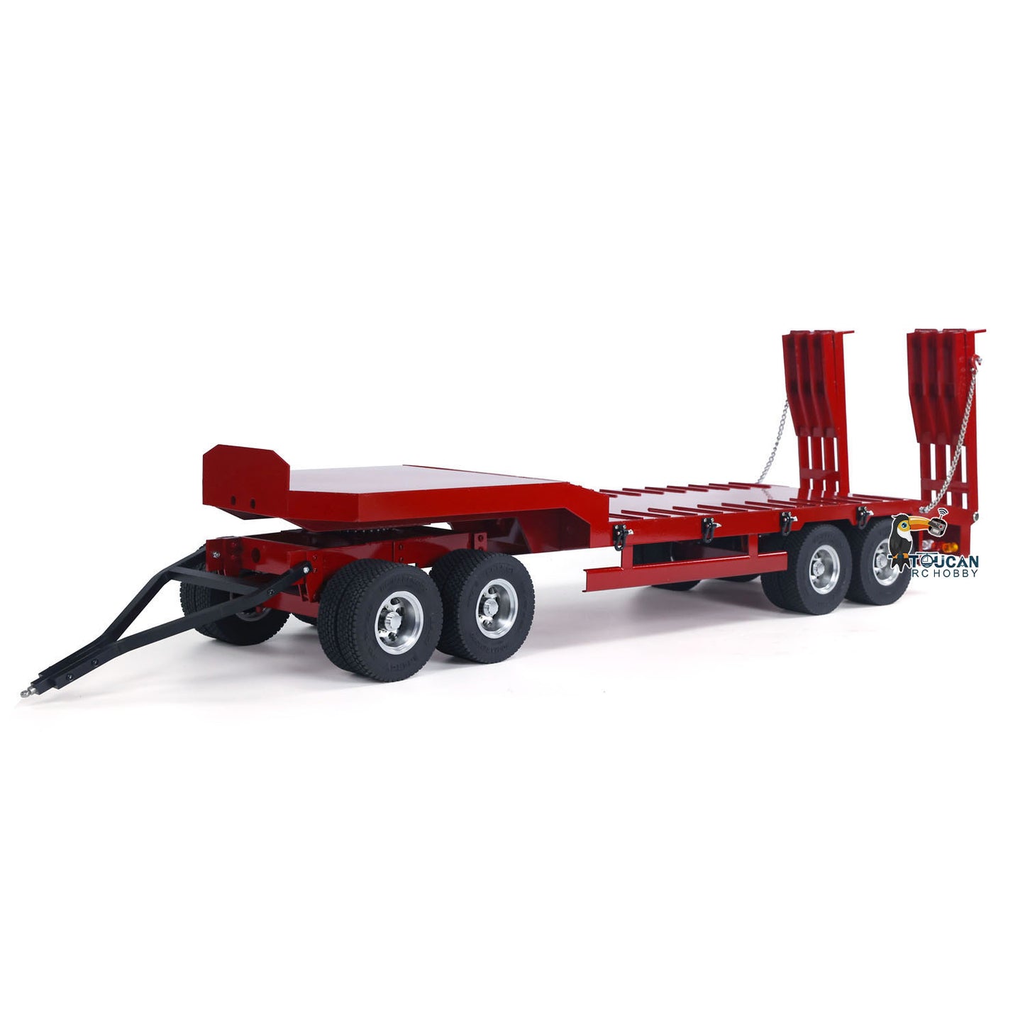 Metal 4-axle Full Trailer for 1/14 RC Tractor Truck Remote Control Car Simulation Hobby Model DIY Electric Tail-board