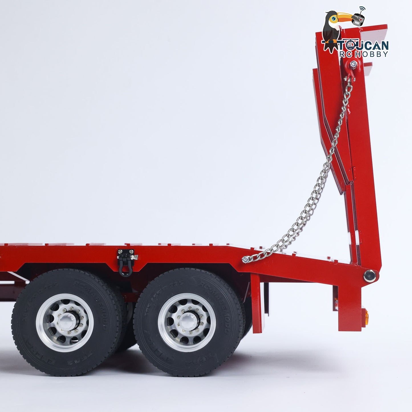 Metal 4-axle Full Trailer for 1/14 RC Tractor Truck Remote Control Car Simulation Hobby Model DIY Electric Tail-board