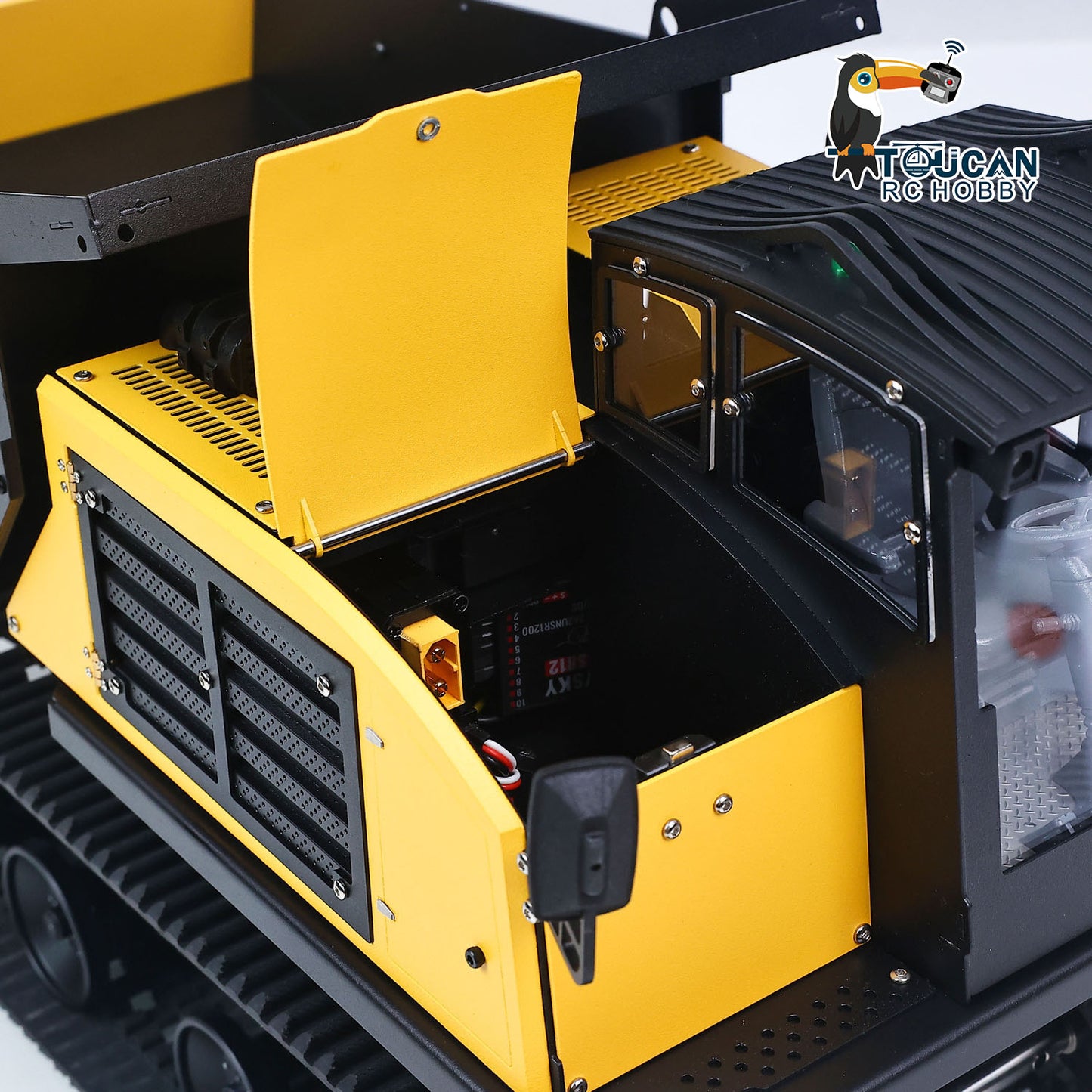 RTR 1/14 RC Hydraulic Crawler Dump Truck T14R Metal Radio Control Tracked Tipper Engineering Vehicle ST8 Lights Sounds Battery Constraction Car