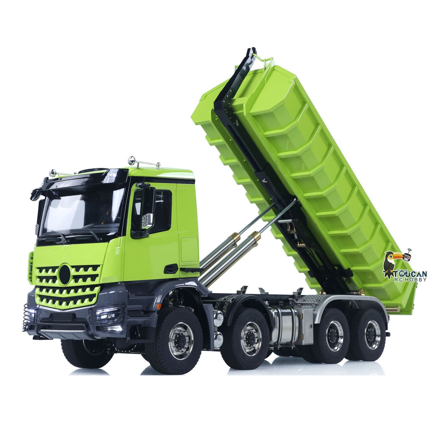 1:14 Metal 8*8 Hydraulic RC Dumper Tipper Radio Controlled Full Dump Truck Car with Standard Bucket 3-speed Transmission