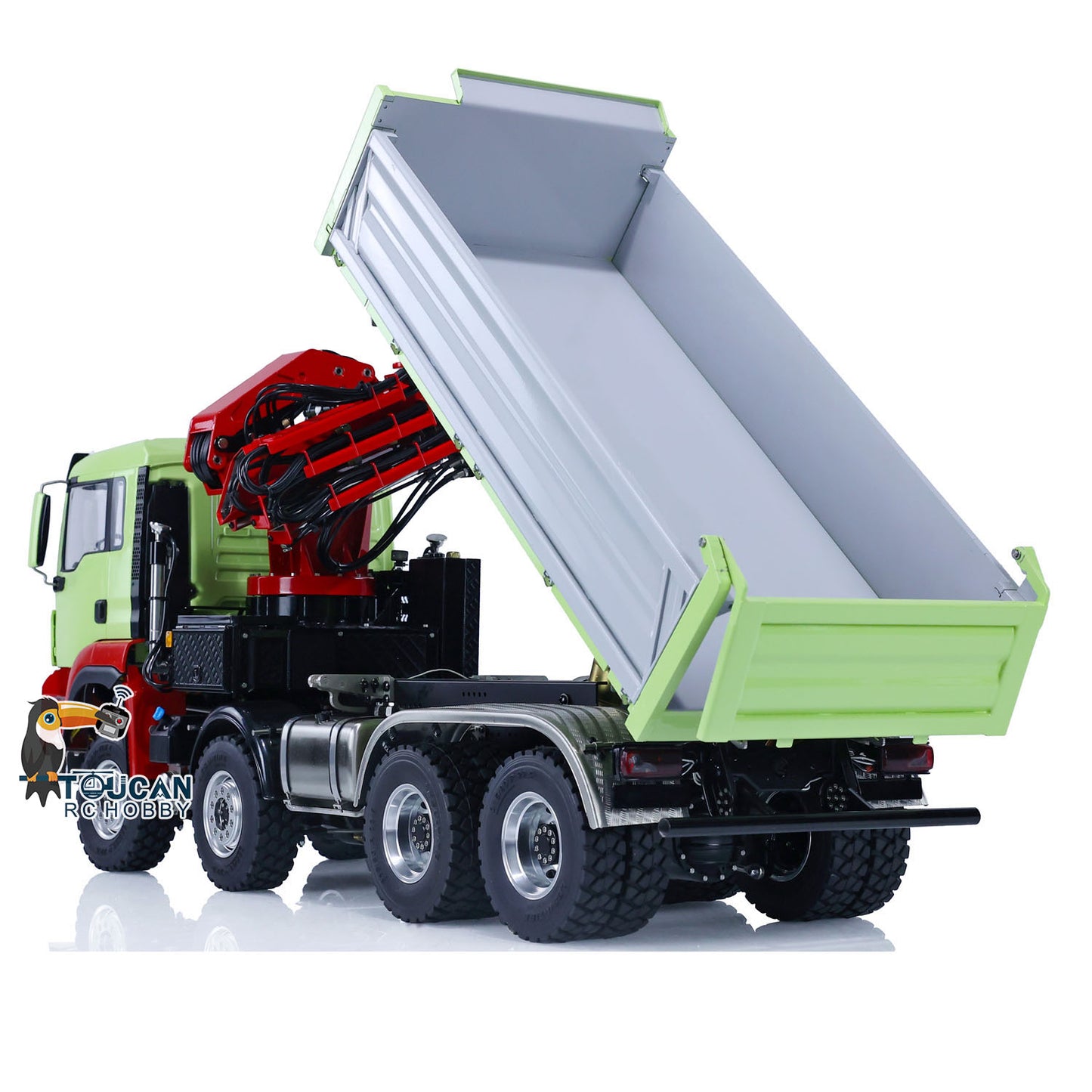 LESU 1/14 8*8 TGS 3-Ways RC Hydraulic Dump Truck Remote Control Crane Dumper PL18EV Ready to Run Light Sound System