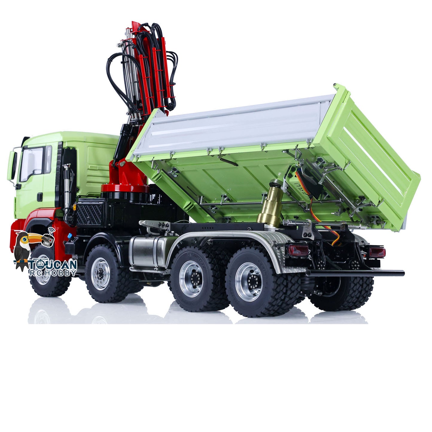 LESU 1/14 8*8 TGS 3-Ways RC Hydraulic Dump Truck Remote Control Crane Dumper PL18EV Ready to Run Light Sound System