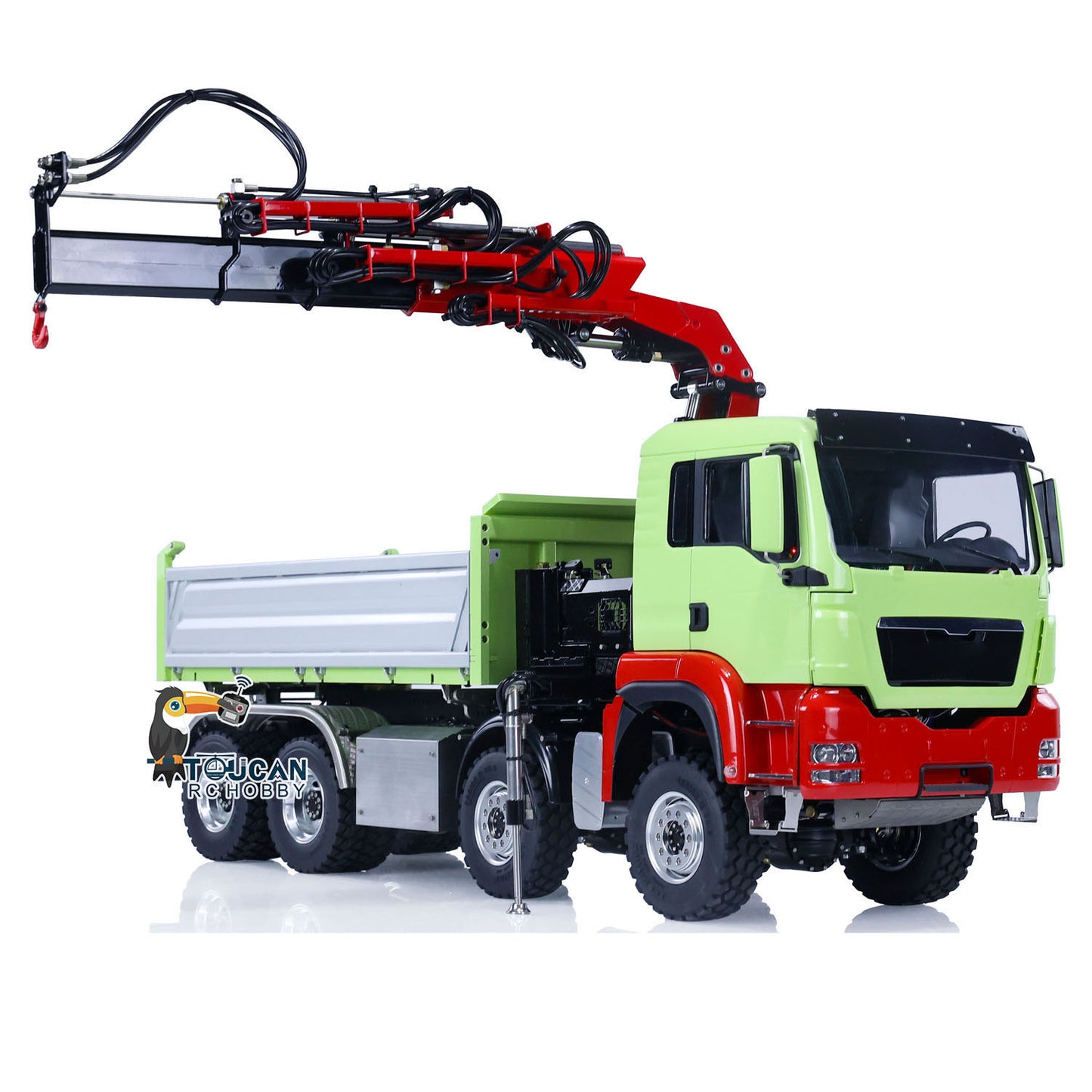 LESU 1/14 8*8 TGS 3-Ways RC Hydraulic Dump Truck Remote Control Crane Dumper PL18EV Ready to Run Light Sound System