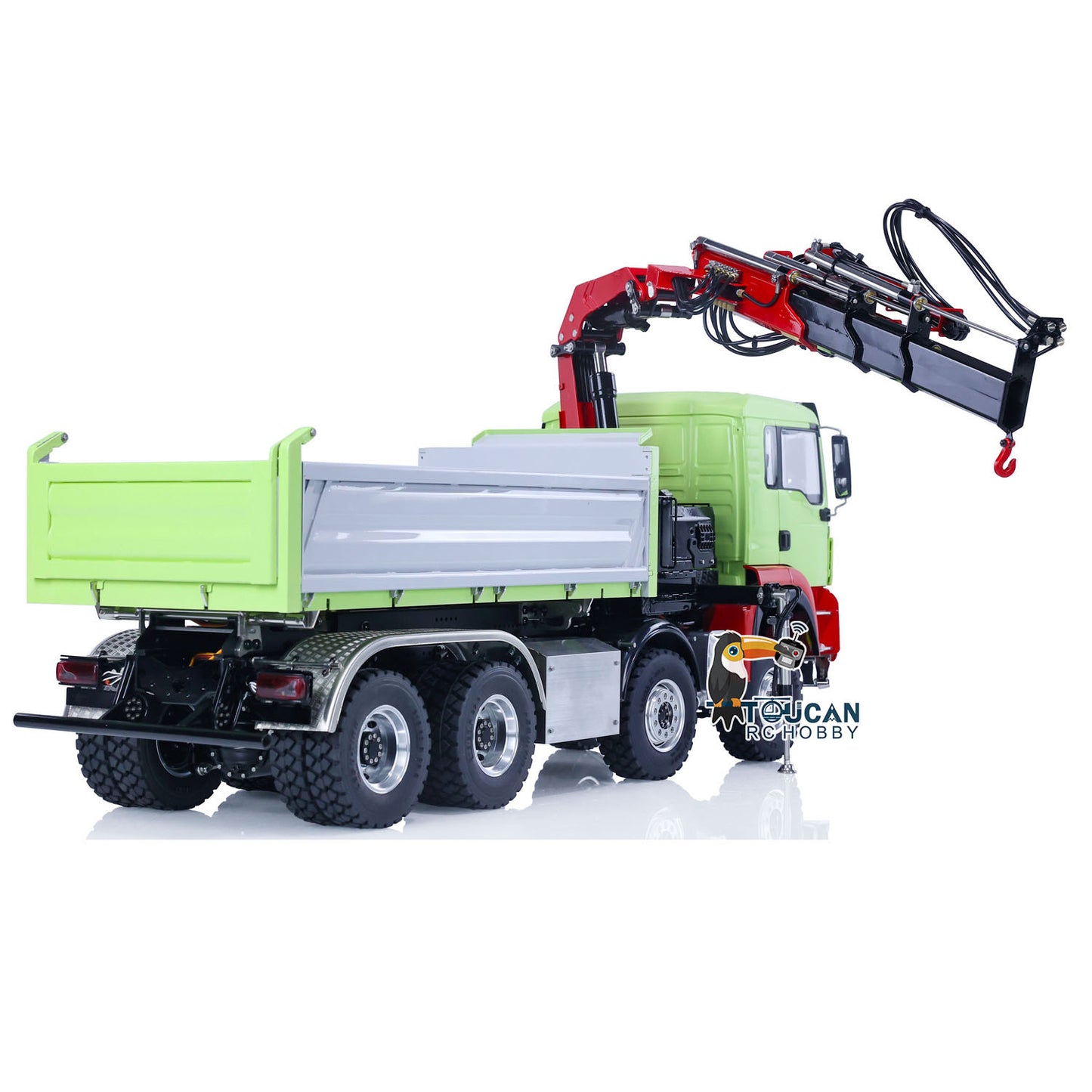 LESU 1/14 8*8 TGS 3-Ways RC Hydraulic Dump Truck Remote Control Crane Dumper PL18EV Ready to Run Light Sound System