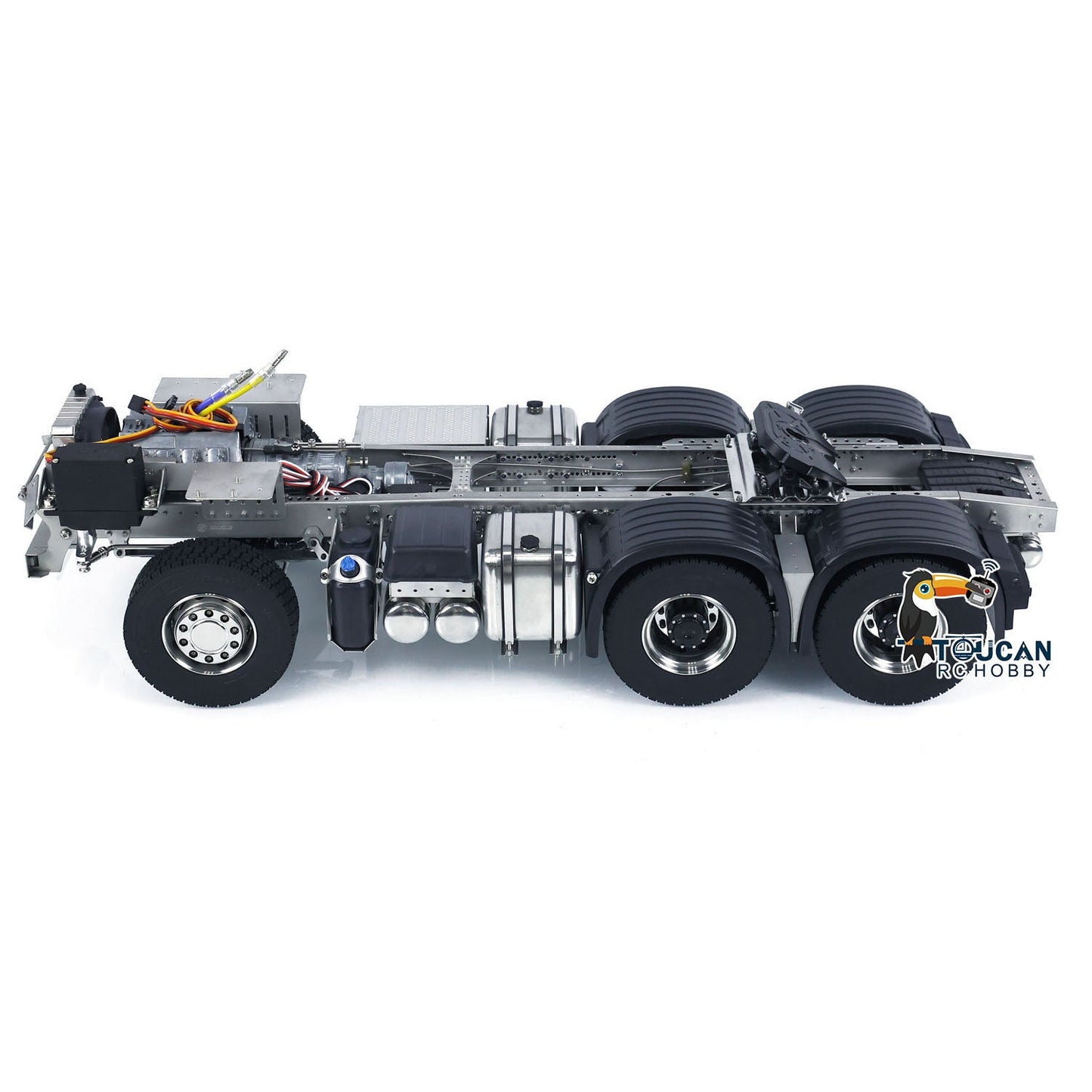 Metal Chassis 6x6 3-speed Transmission for 1/14 RC Tractor Remote Controlled Truck 3363 Car Model with Differential Lock Axles