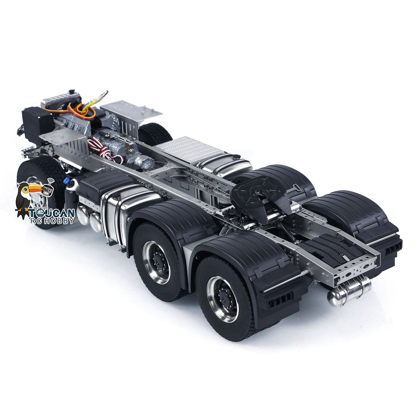 Metal Chassis 6x6 3-speed Transmission for 1/14 RC Tractor Remote Controlled Truck 3363 Car Model with Differential Lock Axles