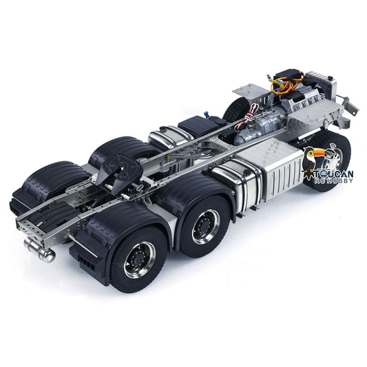 Metal Chassis 6x6 3-speed Transmission for 1/14 RC Tractor Remote Controlled Truck 3363 Car Model with Differential Lock Axles