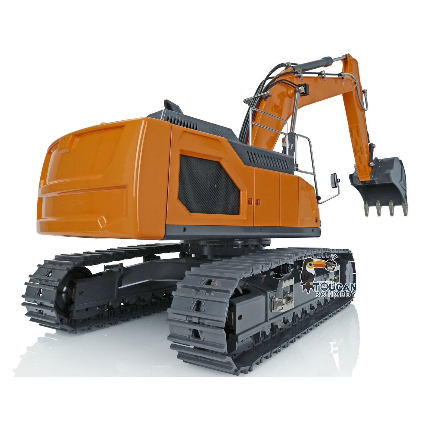 Metal XDRC 1/14 945 RC Digger Remote Control Hydraulic Excavator Electric Truck PNP Sieve Bucket Curved Ripper Fork