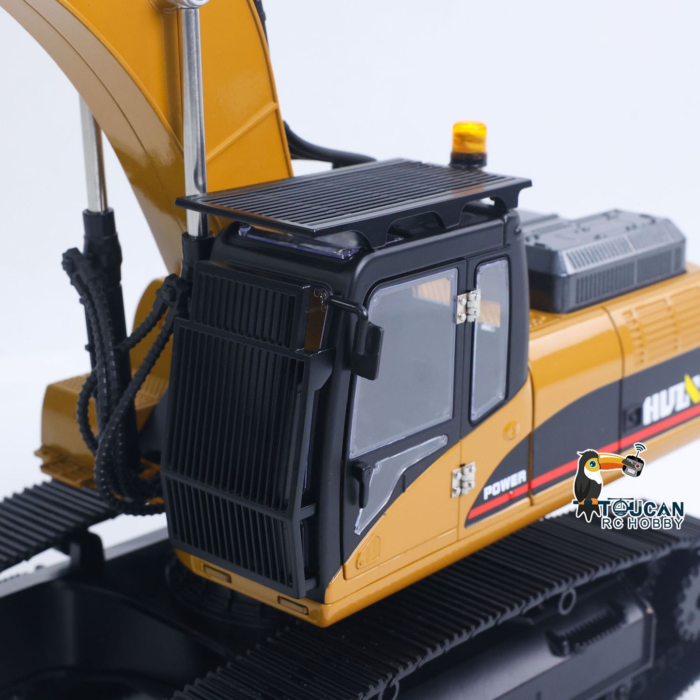 US STOCK HUINA New Upgrade 580 1/14 Metal Excavator Model Engineering Vehicle Electric Ball Grabber 360 Rotating Shear Claw Sound Lights
