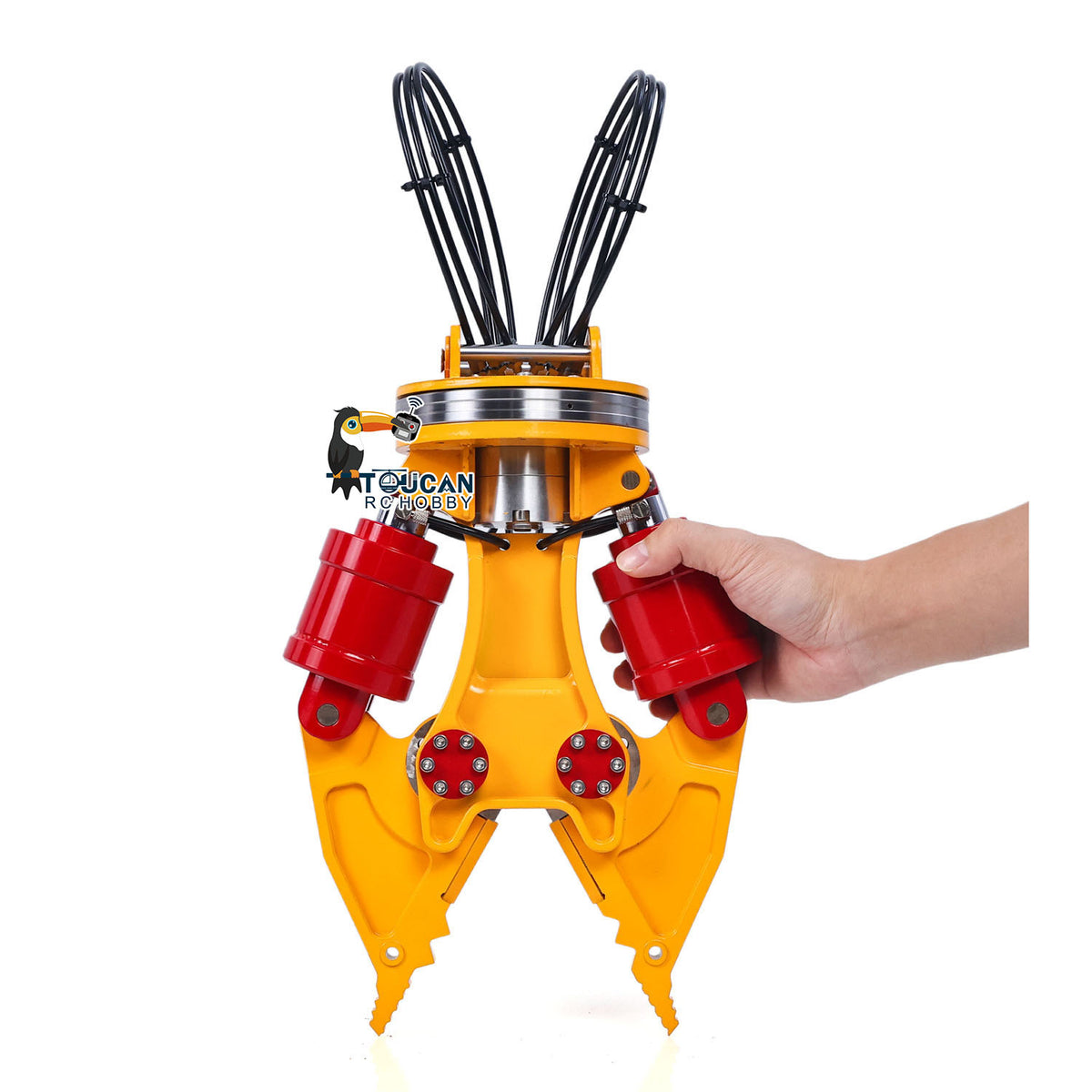 1/12 RC Hydraulic Excavator Attachments Metal Electric Hammer Hydraulic Shear Grille Bucket Rake Ripper Grading Bucket Set for C395 LR976 EC650