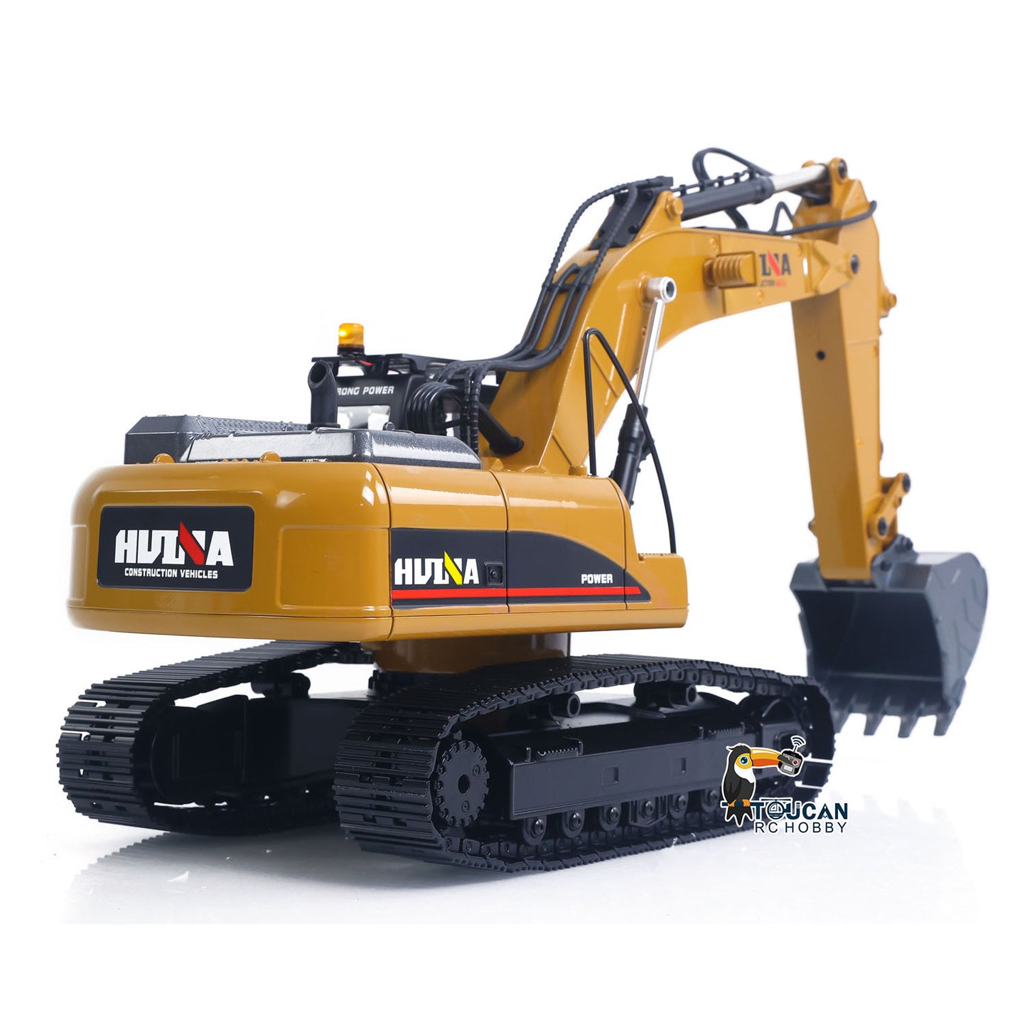 US STOCK HUINA New Upgrade 580 1/14 Metal Excavator Model Engineering Vehicle Electric Ball Grabber 360 Rotating Shear Claw Sound Lights