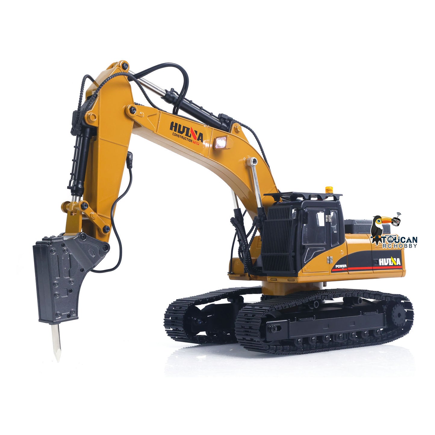 US STOCK HUINA New Upgrade 580 1/14 Metal Excavator Model Engineering Vehicle Electric Ball Grabber 360 Rotating Shear Claw Sound Lights