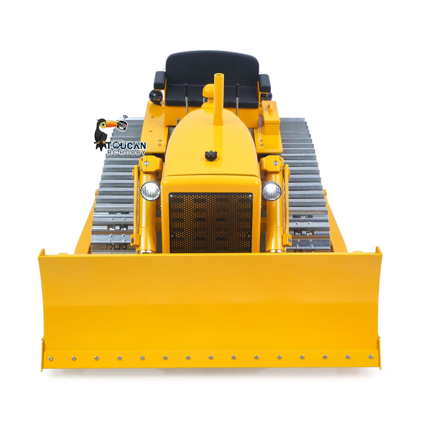 Metal 1/14 RC Hydraulic Bulldozer D7 Remote Control Dozer Model Engineering Vehicle Flysky Radio Light Sound System Battery