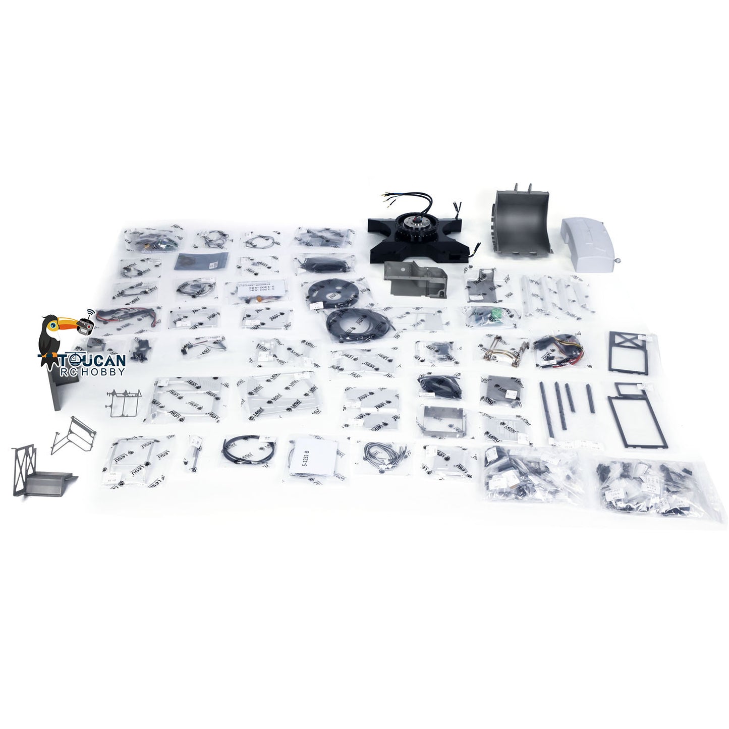 LESU Aoue LR956 1/14 Radio Controlled Dual Pumps Hydraulic Excavator KIT Metal 3 Arms RC Digger Model 4+3CH Valve Light GPS