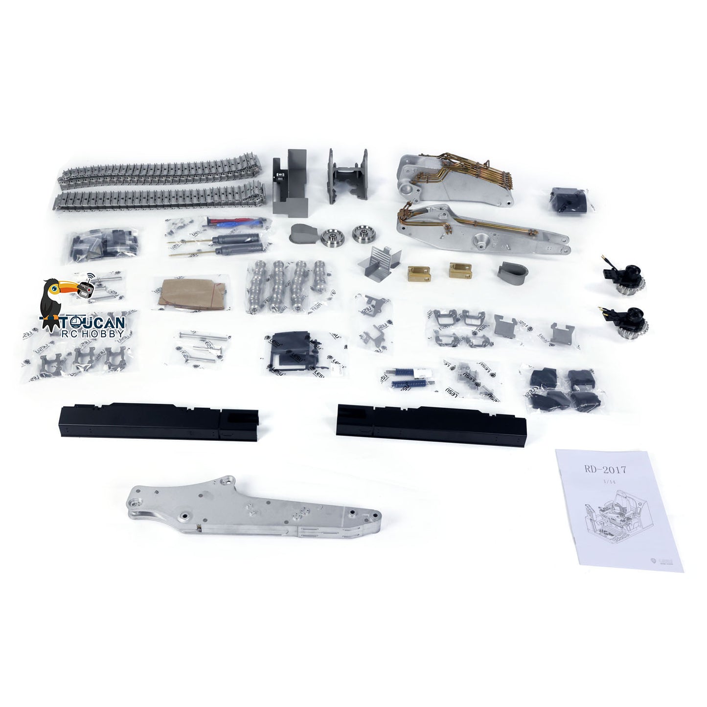 LESU Aoue LR956 1/14 Radio Controlled Dual Pumps Hydraulic Excavator KIT Metal 3 Arms RC Digger Model 4+3CH Valve Light GPS