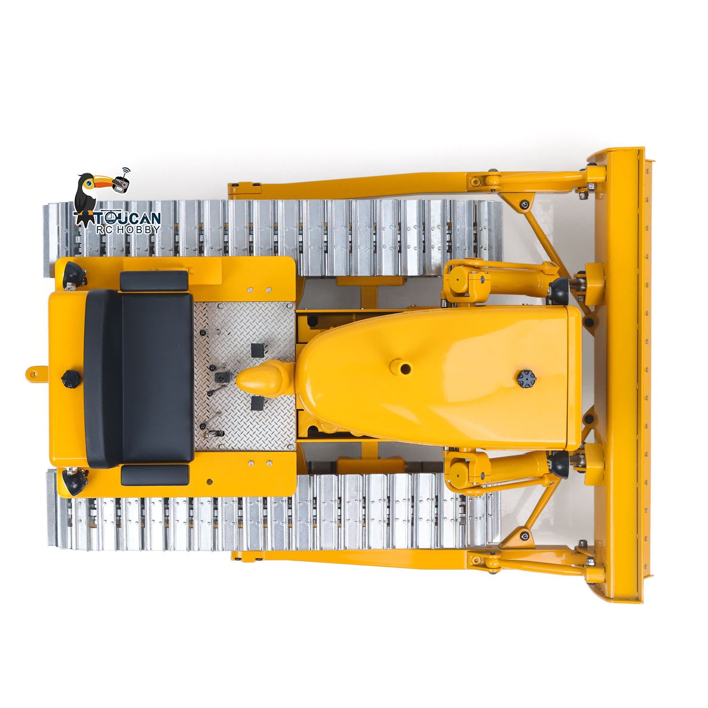 Metal 1/14 RC Hydraulic Bulldozer D7 Remote Control Dozer Model Engineering Vehicle Flysky Radio Light Sound System Battery