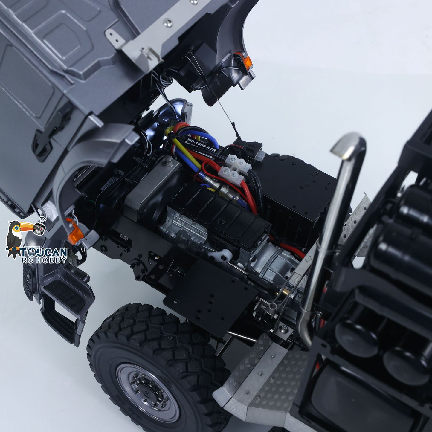 1/14 6x6 TOUCAN Hydraulic RC Dump Truck Metal Radio Controlled Tipper Car Differential Lock Light Sound FlySky I6S