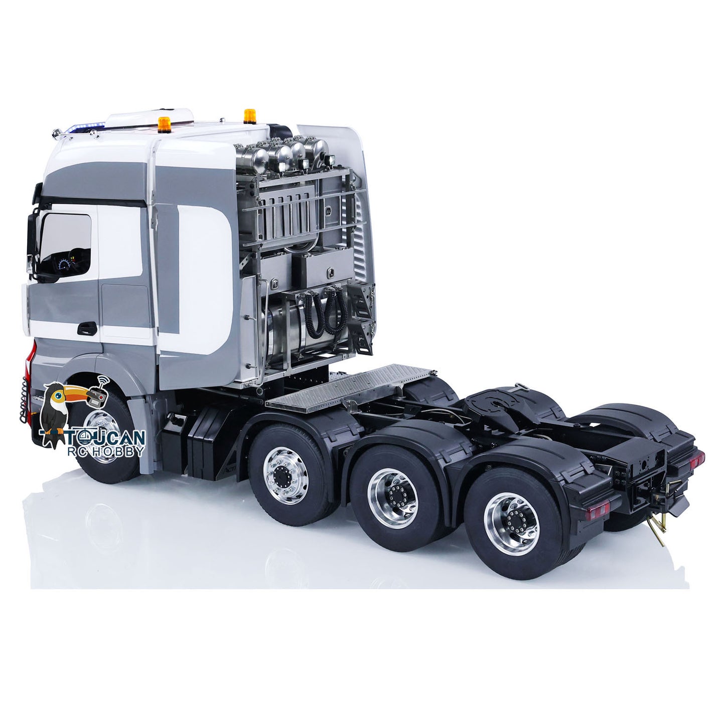 1/14 RC Tractor Trucks 8x8 RTR LESU Radio Control Car Model 2-speed Transmission Liquid Crystal Display Light Sound Smoke Unit