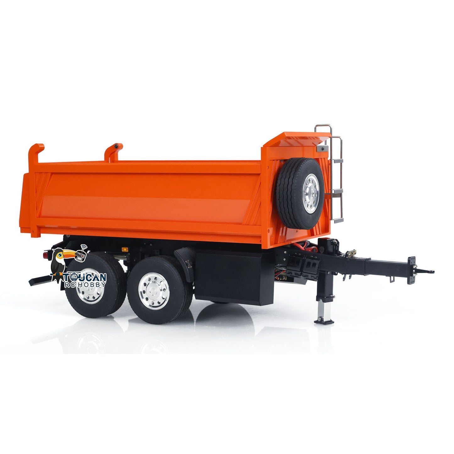 LESU Metal 1/14 2-Axle RC Hydraulic Equipment Radio Controlled Self-dumping Simulation Full Trailer Painted DIY Models