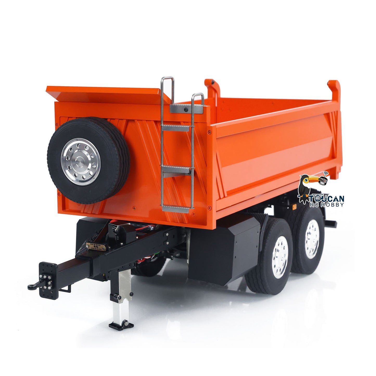 LESU Metal 1/14 2-Axle RC Hydraulic Equipment Radio Controlled Self-dumping Simulation Full Trailer Painted DIY Models