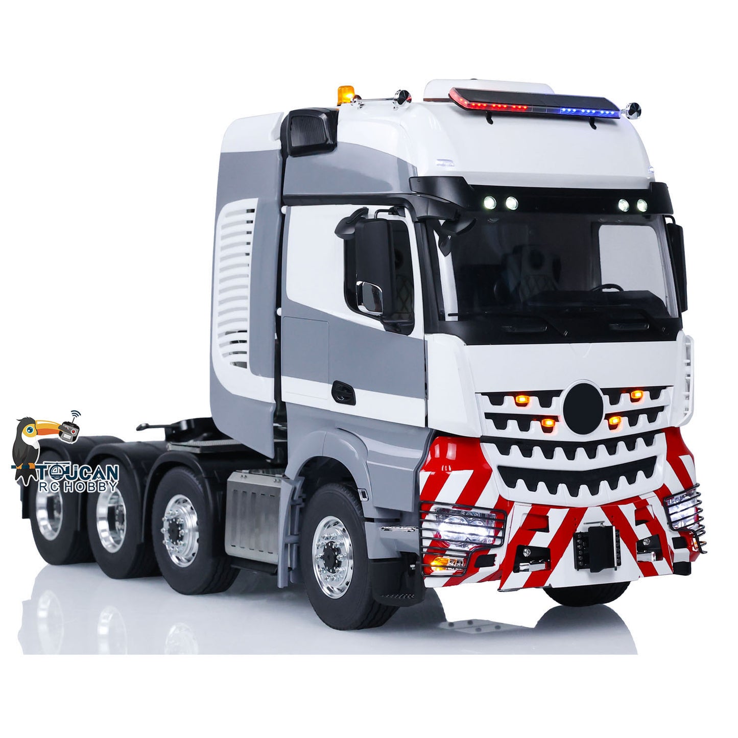 1/14 RC Tractor Trucks 8x8 RTR LESU Radio Control Car Model 2-speed Transmission Liquid Crystal Display Light Sound Smoke Unit