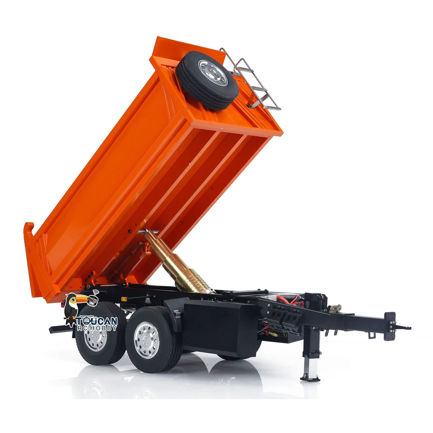 LESU Metal 1/14 2-Axle RC Hydraulic Equipment Radio Controlled Self-dumping Simulation Full Trailer Painted DIY Models