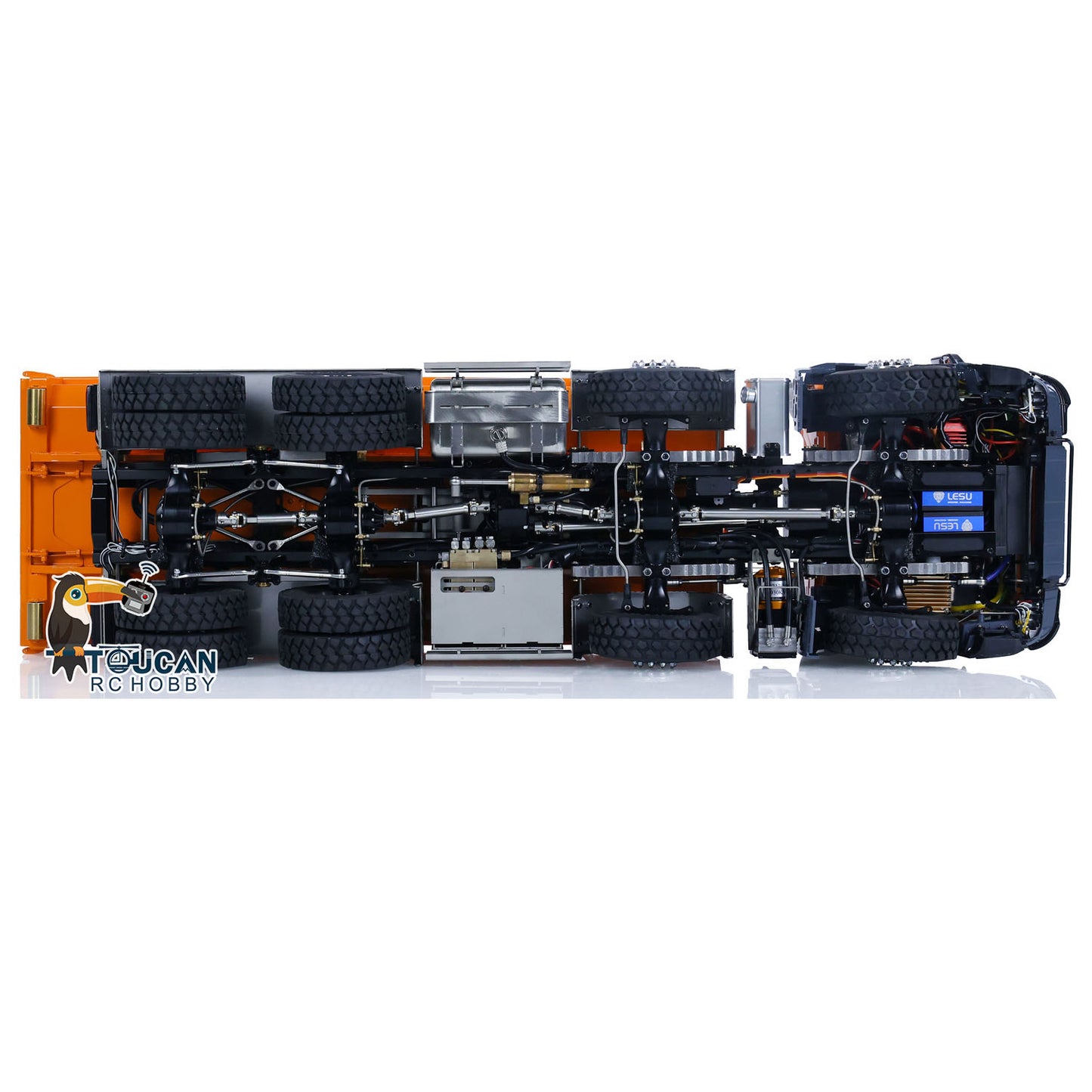 LESU 1/14 8*8 for K3363 Hydraulic RC Dumper Truck Tipper Model 1/2 Transfer Case LED Light 3T Sound ESC Servo Motor