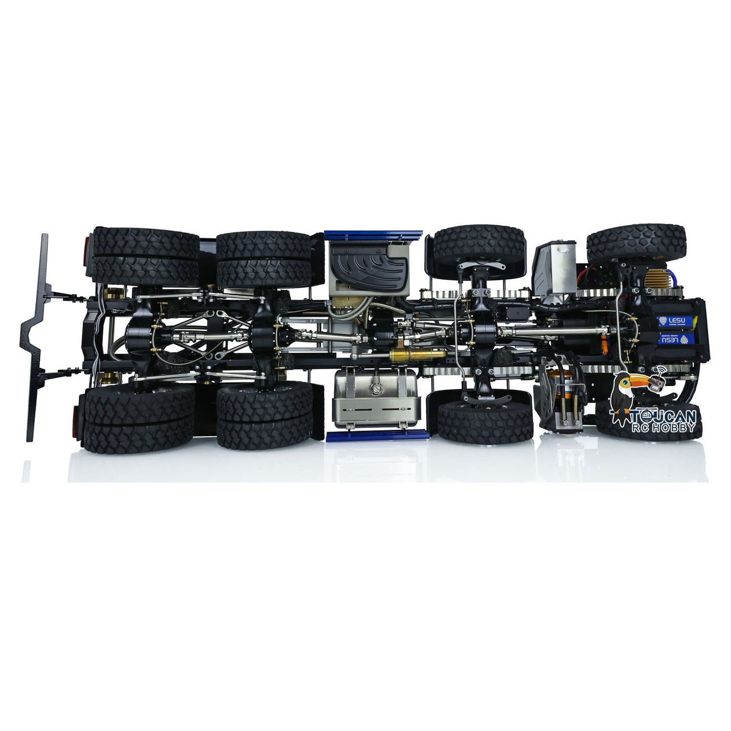 In Stock LESU 1/14 Scale 8x8 Truck Hydraulic Remote Controlled Dumper Roll On/Off Tipper Model Sound Light System Motor Front Towing Hook
