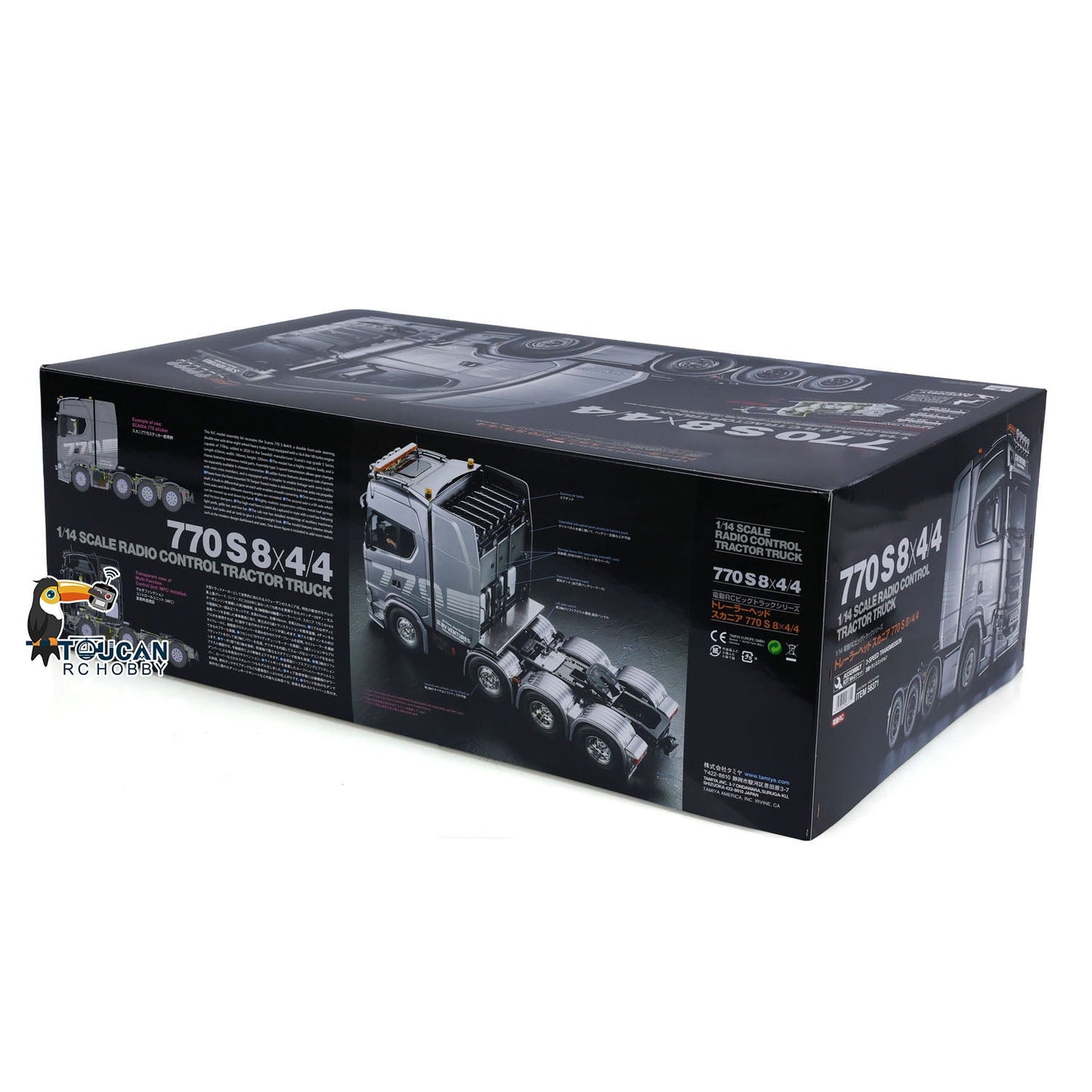 1/14 8X4 770S 56371 RC Tractor Truck Radio Control Car Simulation Model Kit 3-speed Gearbox Motor Unassembled Unpainted