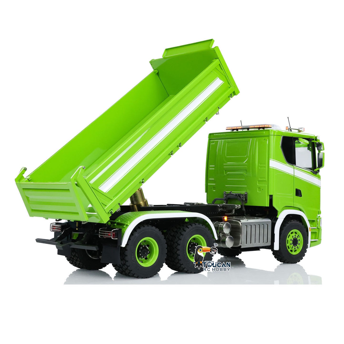 LESU 770S 1/14 6x6 RC Hydraulic Dumper Truck 3-way Remote Controlled Tipper Model Light Sound Smoke