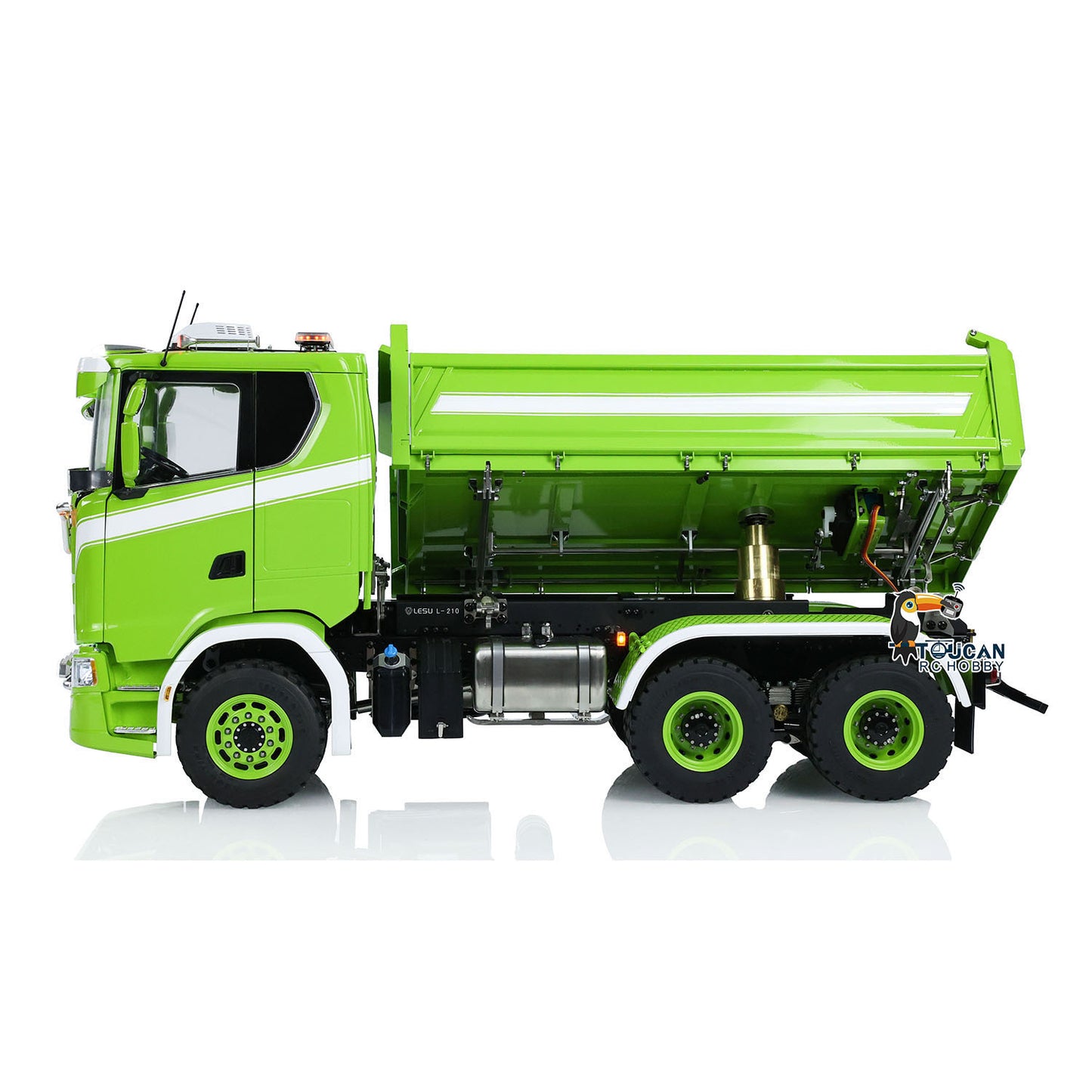 LESU 770S 1/14 6x6 RC Hydraulic Dumper Truck 3-way Remote Controlled Tipper Model Light Sound Smoke