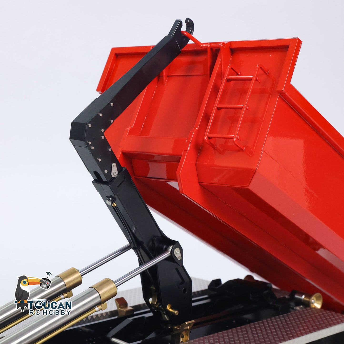 1/14 8x8 RC Hydraulic Roll On Full Dump Truck Remote Control Dumper Car with U-shaped Short Bucket ESC Servo Motor