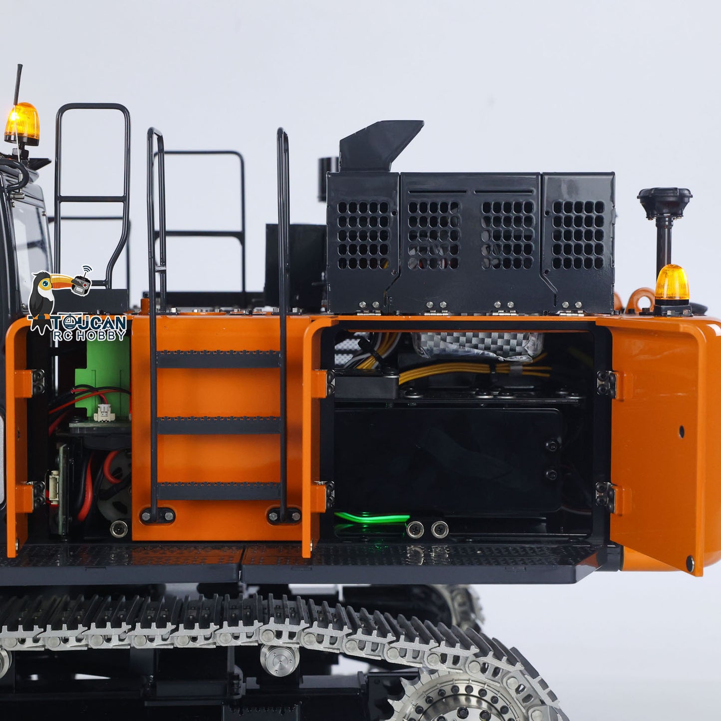 US Stock LESU 1/14 RC Hydraulic Excavator Model Aoue ZX490 Metal Remote Control Heavy Digger Car 6CH Valve Light 6CH Electrical Slip Ring