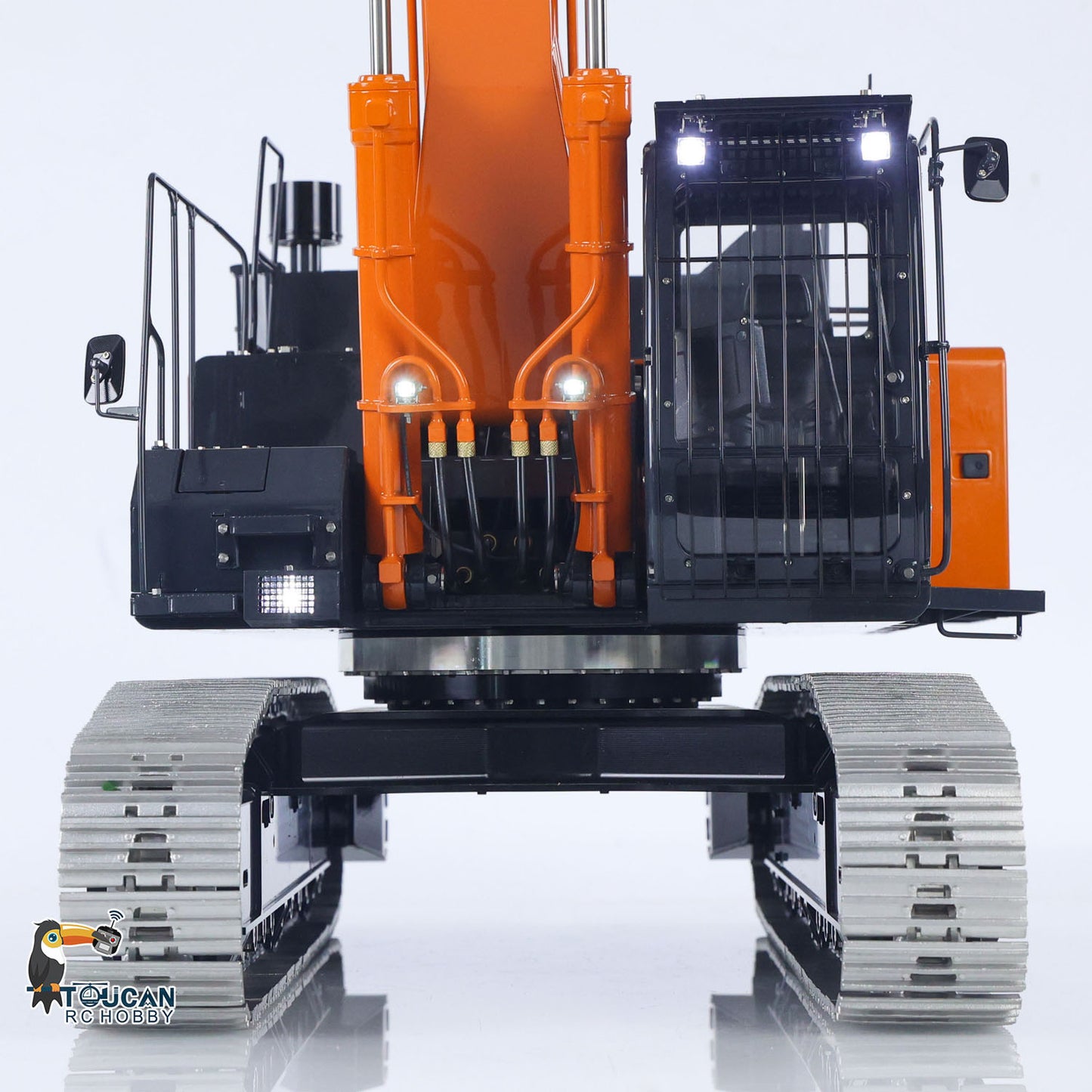 US Stock LESU 1/14 RC Hydraulic Excavator Model Aoue ZX490 Metal Remote Control Heavy Digger Car 6CH Valve Light 6CH Electrical Slip Ring