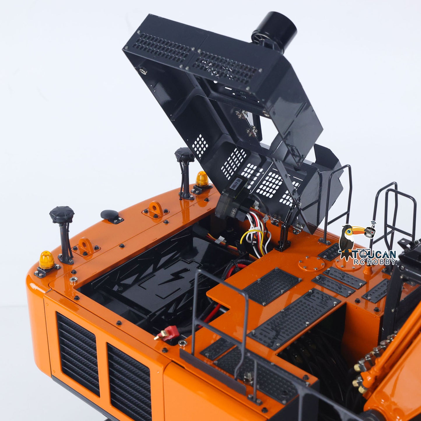 US Stock LESU 1/14 RC Hydraulic Excavator Model Aoue ZX490 Metal Remote Control Heavy Digger Car 6CH Valve Light 6CH Electrical Slip Ring