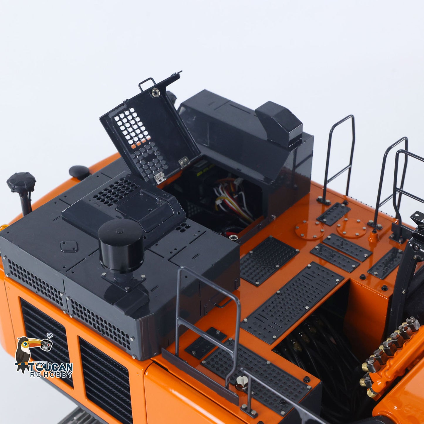 US Stock LESU 1/14 RC Hydraulic Excavator Model Aoue ZX490 Metal Remote Control Heavy Digger Car 6CH Valve Light 6CH Electrical Slip Ring